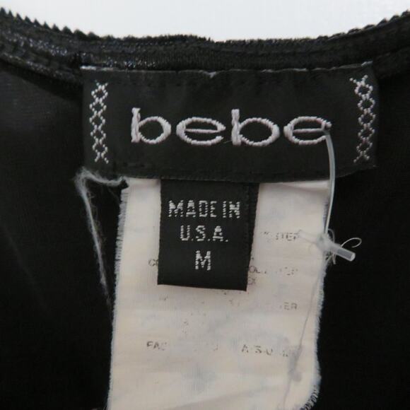 Bebe Womens Sz M Black Velvet and Satin Wrap Whimsigoth Dress Vintage 90's - Picture 7 of 7